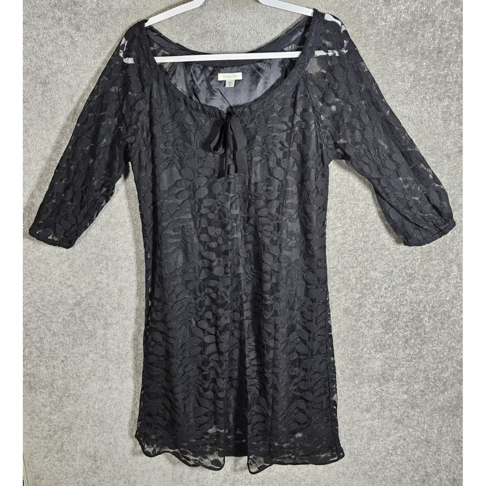 Garnet Hill Boheme Easy Lace Overlay Dress Womens Sz 6 Black Whimsigoth Cocktail